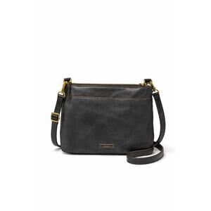 Fossil Black Leather Crossbody Bag Adjustable Strap Medium Purse